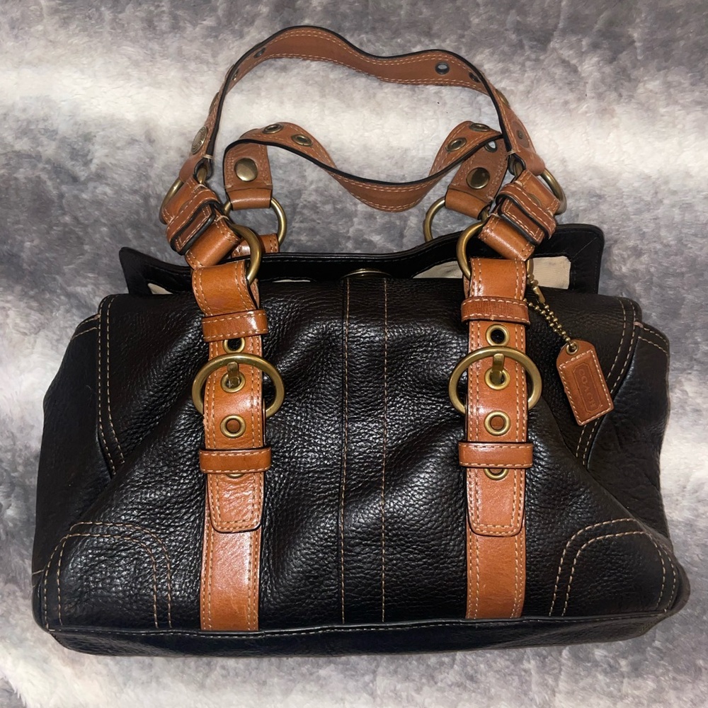 COPY - Black and Brown Leather Coach Handbag